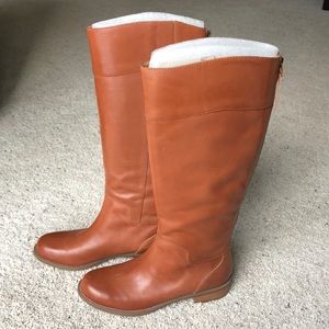 Nine West tall brown riding boots with zipper